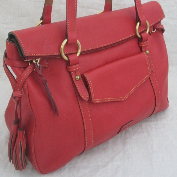 DOONEY & BOURKE red XL Smith Florentine handbag - Picture 4 of 8